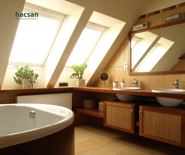 Bathroom with skylight design