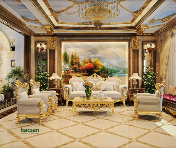 neoclassical living room